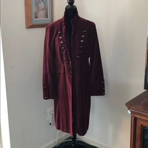 Maroon velvet pirate coat